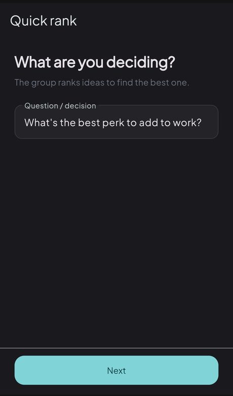 Ask your group a question on OneMind